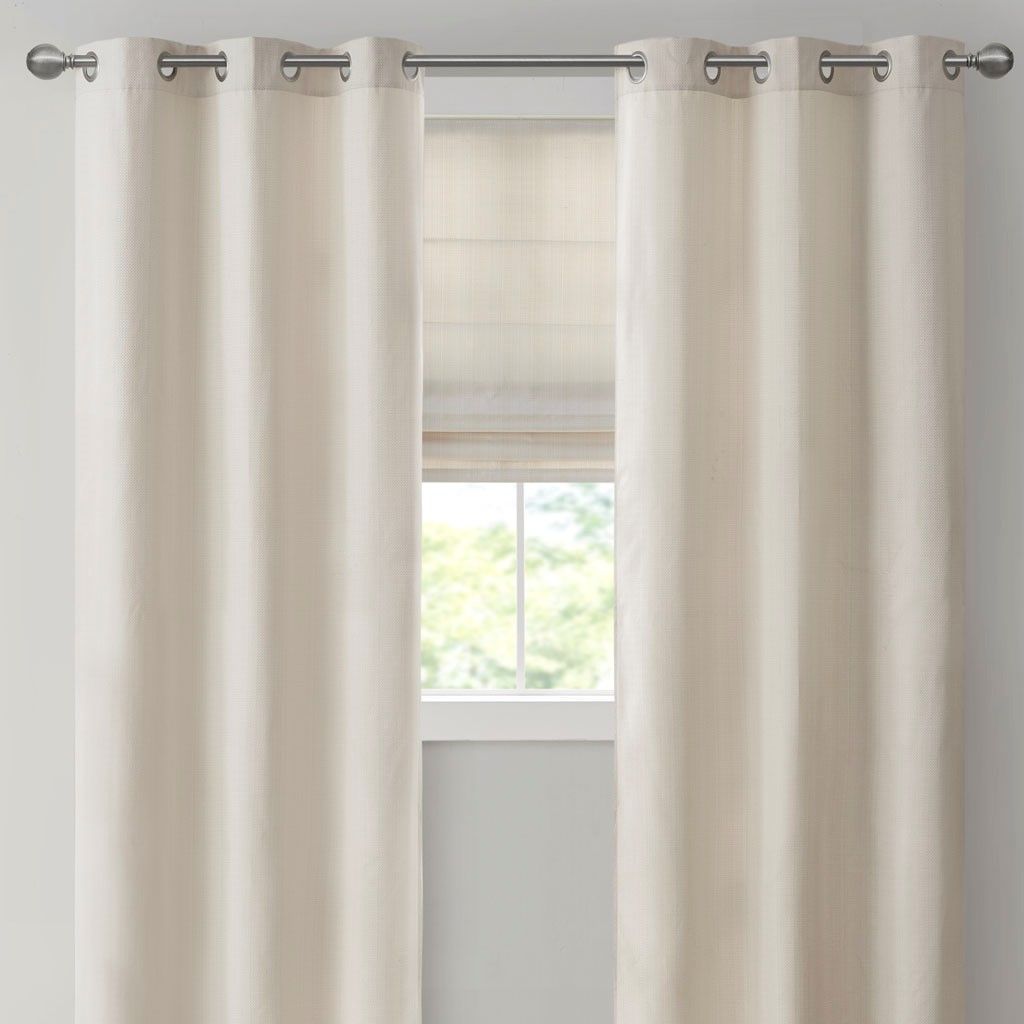 Basketweave Room Darkening Curtain Panel Pair(2 Pcs Window Panels)
