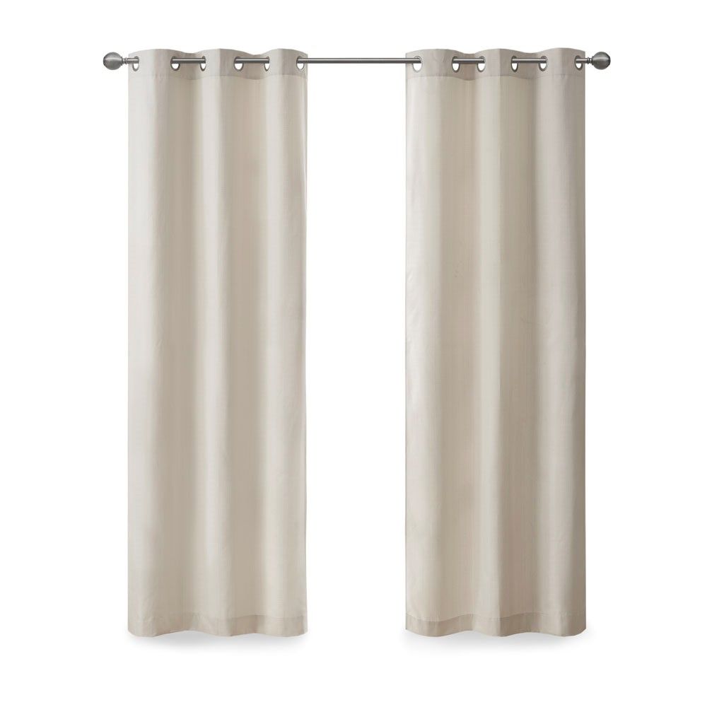 Basketweave Room Darkening Curtain Panel Pair(2 Pcs Window Panels)