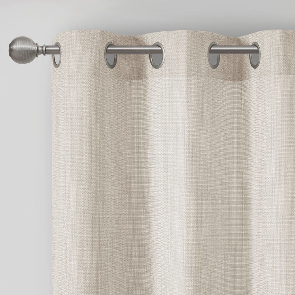 Basketweave Room Darkening Curtain Panel Pair(2 Pcs Window Panels)