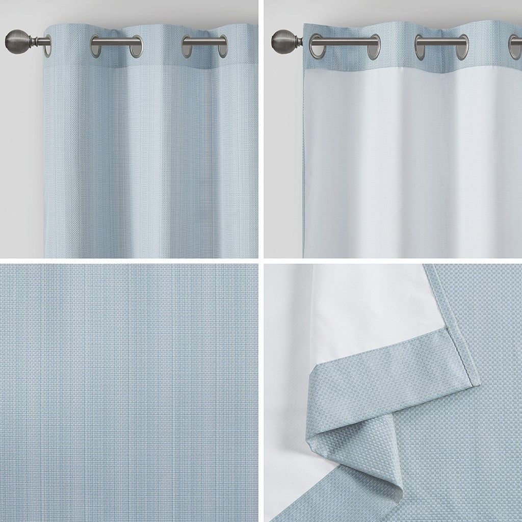 Basketweave Room Darkening Curtain Panel Pair(2 Pcs Window Panels)